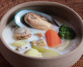 貝のチャウダースープ